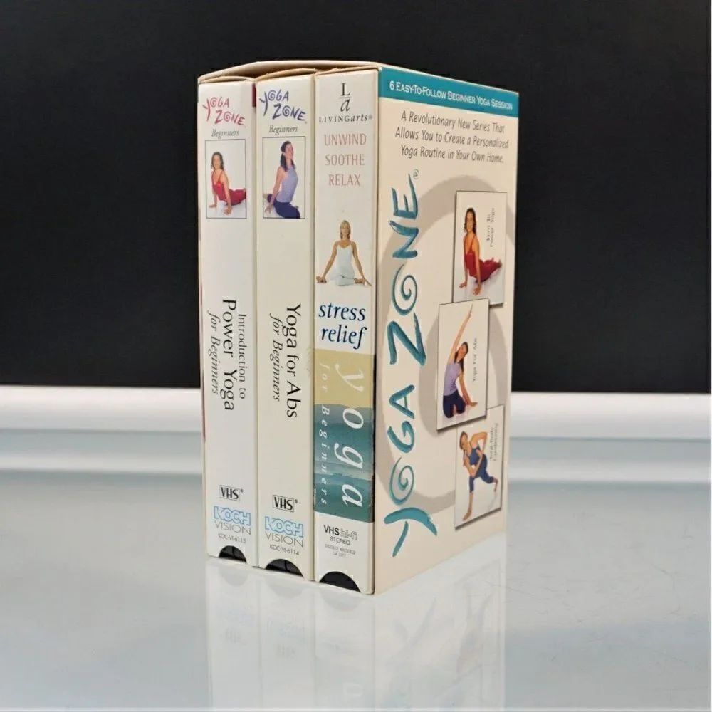 Yoga 3 VHS Tapes Yoga For Beginners Abs Yoga Power Yoga Stress Relief Yoga